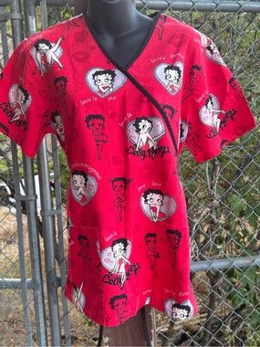 Betty Boop ladies Scrub Too
